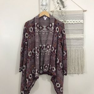 COPY - Boho Aztec Drape Front Cardigan